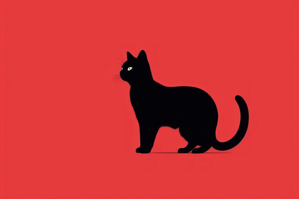 Sillouette cat animal mammal pet. AI generated Image by rawpixel.