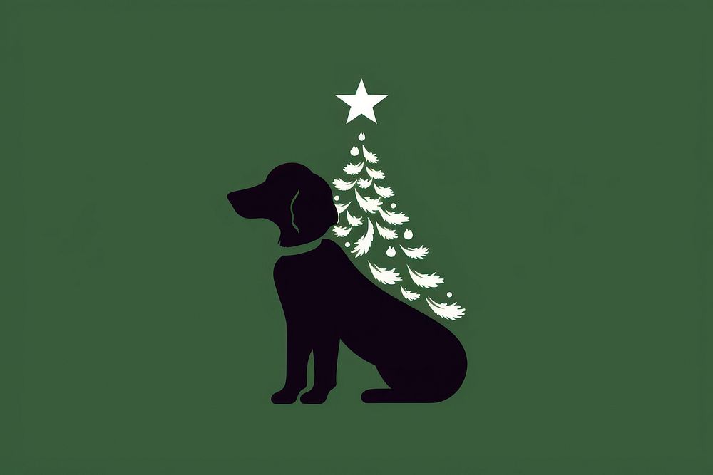 Dog christmas tree animal mammal. AI generated Image by rawpixel.
