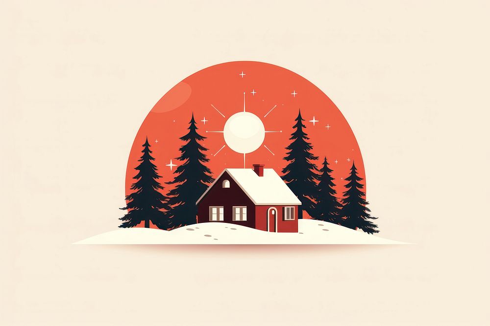 Winter house architecture building nature. AI generated Image by rawpixel.