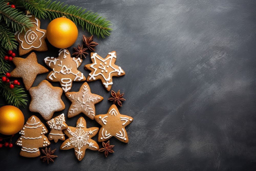 Christmas cookies gingerbread food tree. AI generated Image by rawpixel.