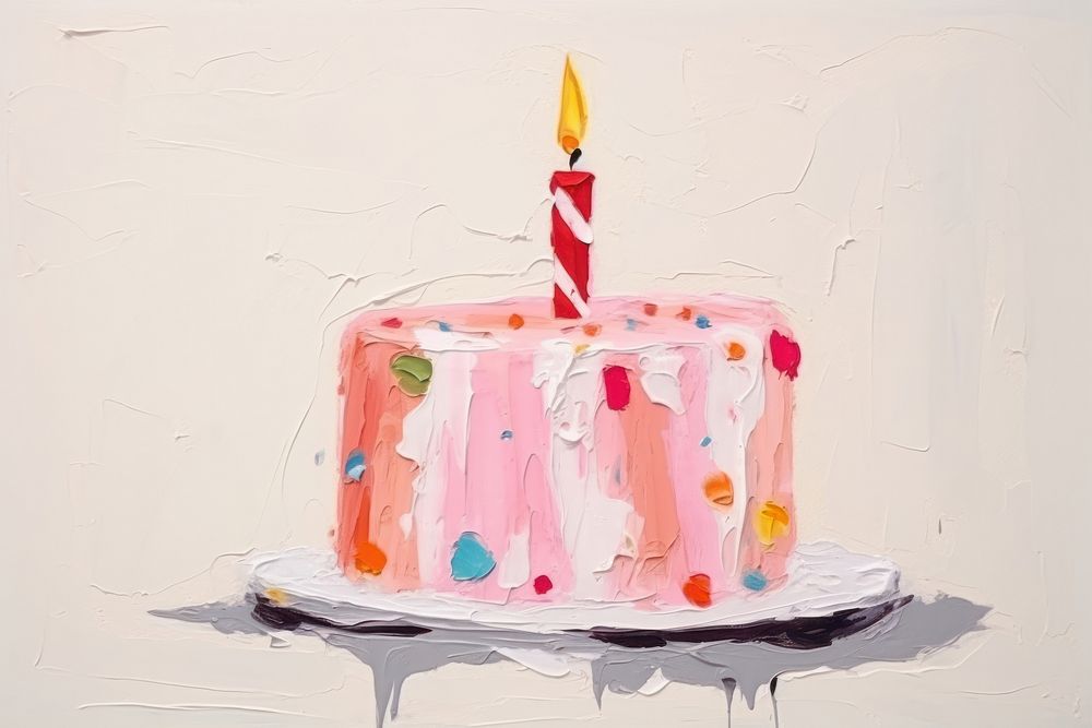 Birthday cake dessert candle food. AI generated Image by rawpixel.