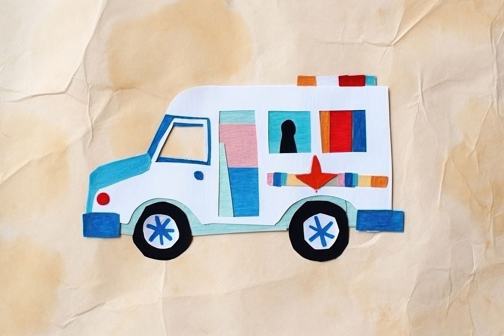 Doctor vehicle paper car. AI generated Image by rawpixel.
