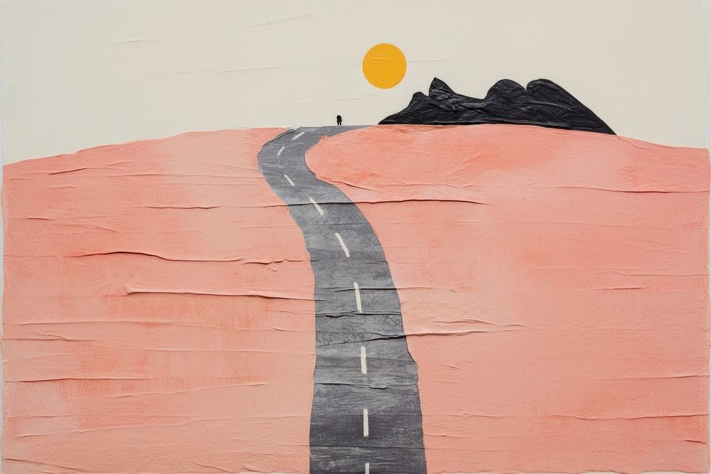 Road painting outdoors art. AI generated Image by rawpixel.