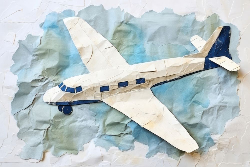 White airplane aircraft vehicle paper. AI generated Image by rawpixel.