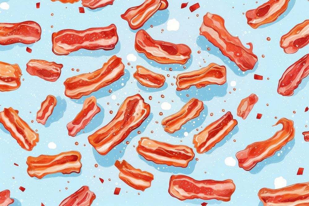 Bacon pattern food meat. AI generated Image by rawpixel.