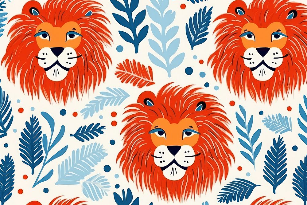 Lion pattern art backgrounds. AI generated Image by rawpixel.