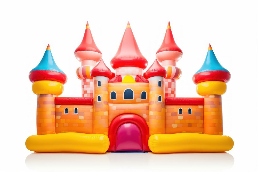 Castle inflatable white background architecture. AI generated Image by rawpixel.