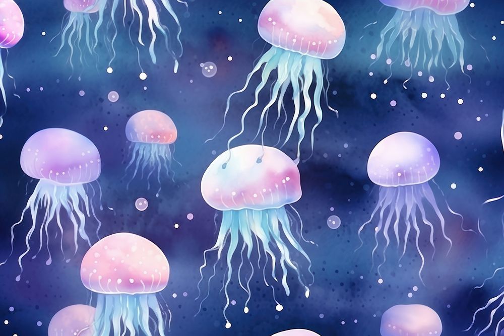 Jellyfish backgrounds pattern invertebrate. AI generated Image by rawpixel.