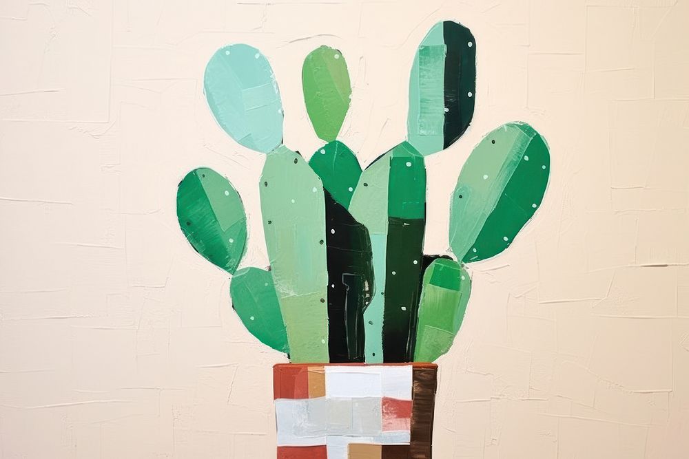 Cactus plant art representation. AI generated Image by rawpixel.