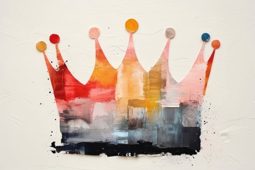 Crown art painting creativity. AI generated Image by rawpixel.