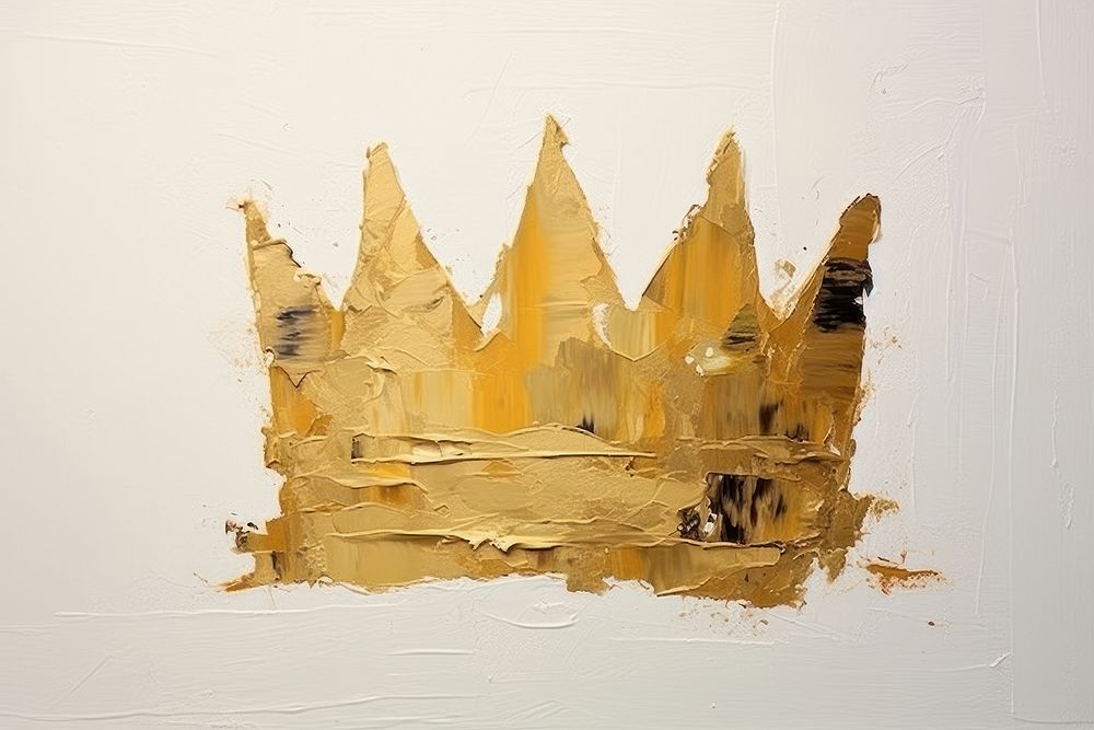 Golden crown art painting architecture. AI generated Image by rawpixel.