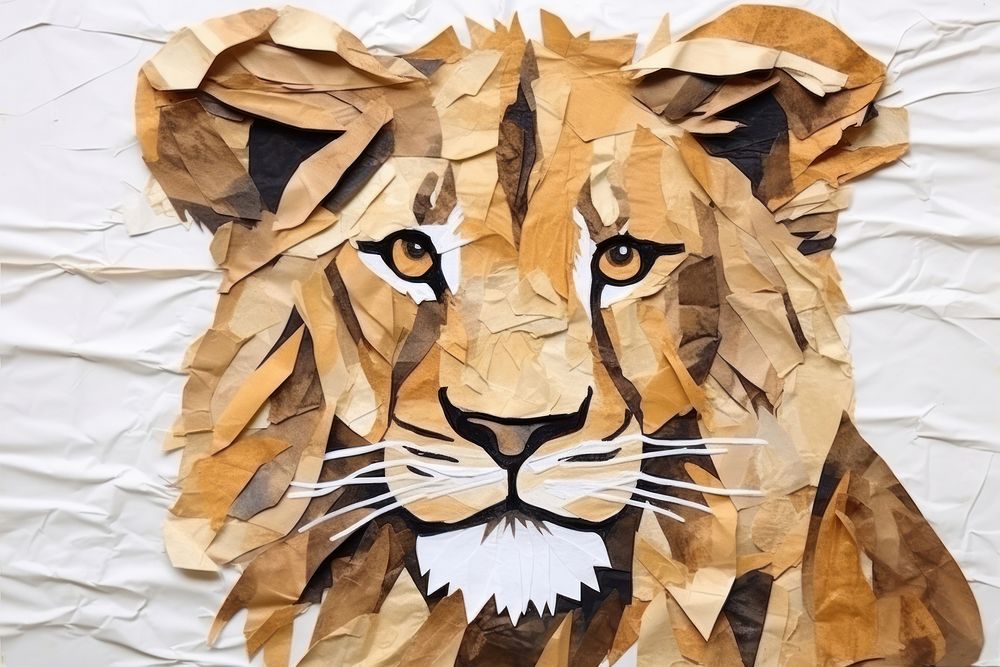 Lion art animal mammal. AI generated Image by rawpixel.