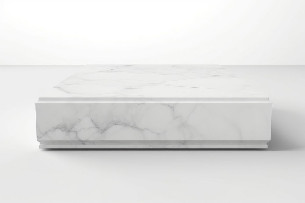 Marble stone furniture white rectangle. AI generated Image by rawpixel.