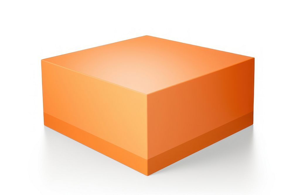 Orange ruber box white background rectangle. AI generated Image by rawpixel.