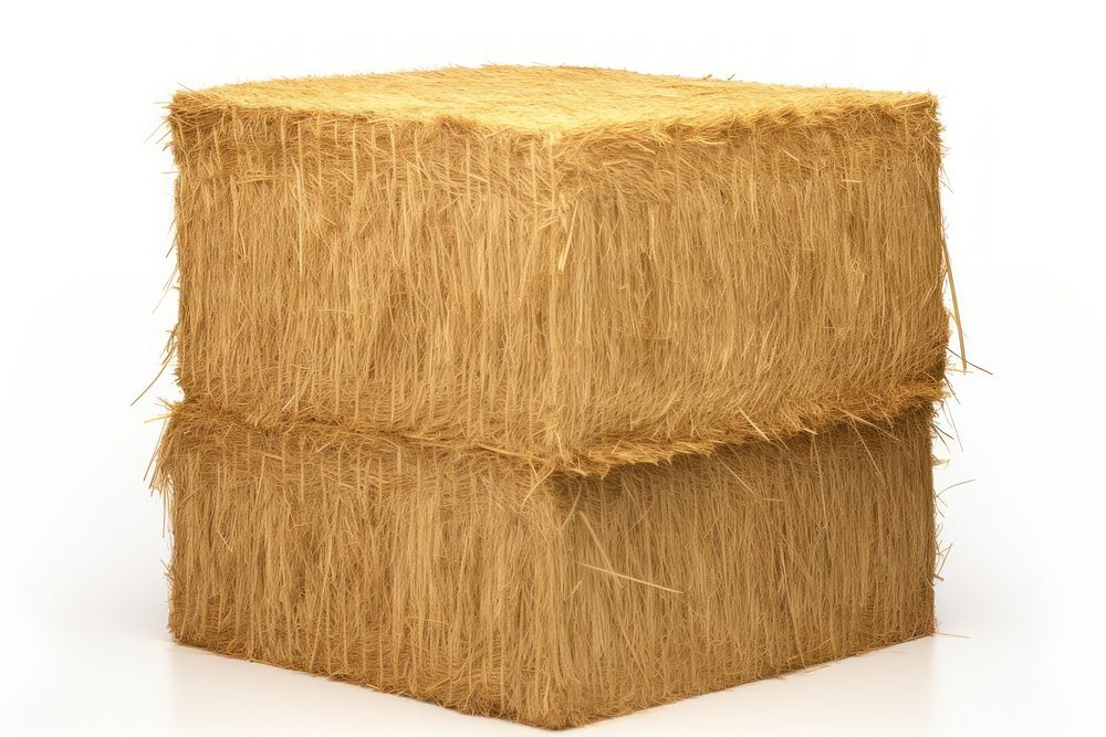 Bale of hay straw white background countryside. AI generated Image by rawpixel.