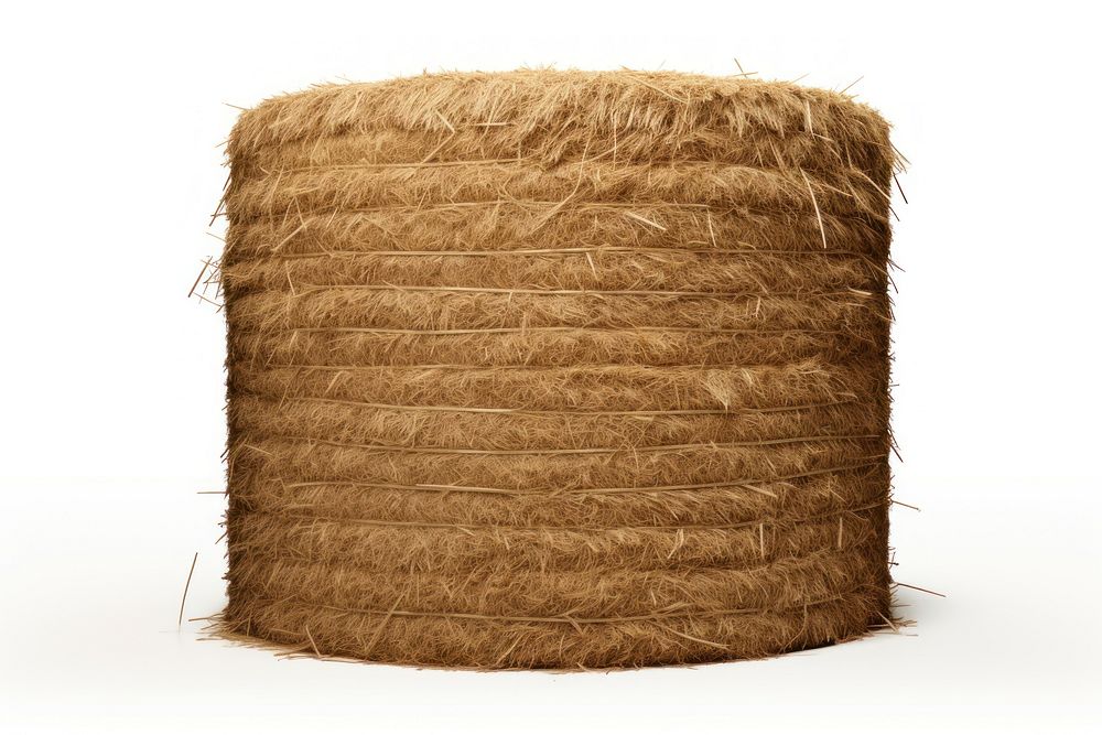 Bale of hay straw white background agriculture. AI generated Image by rawpixel.