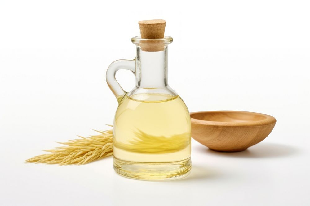 Rice bran oil white background refreshment ingredient. AI generated Image by rawpixel.