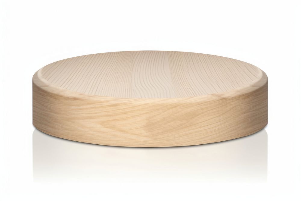 Round ash wood furniture table white background. AI generated Image by rawpixel.