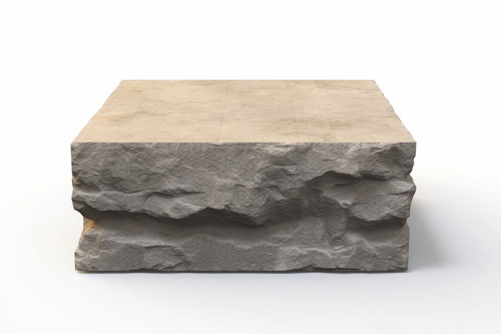 Rough stone rock white background simplicity. AI generated Image by rawpixel.
