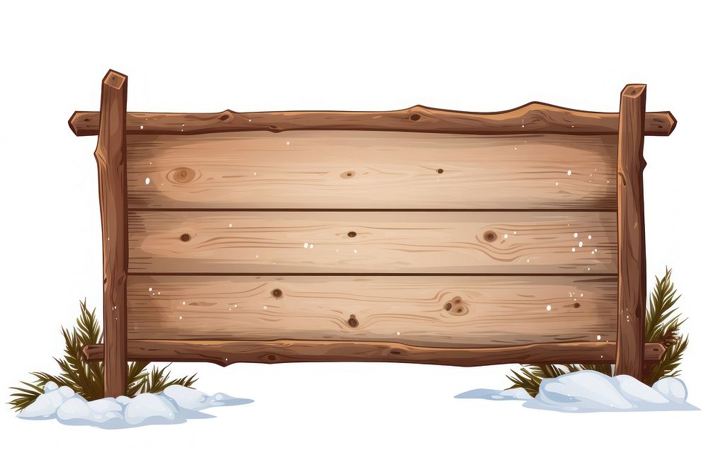 Christmas wooden signboad furniture snow white background. AI generated Image by rawpixel.