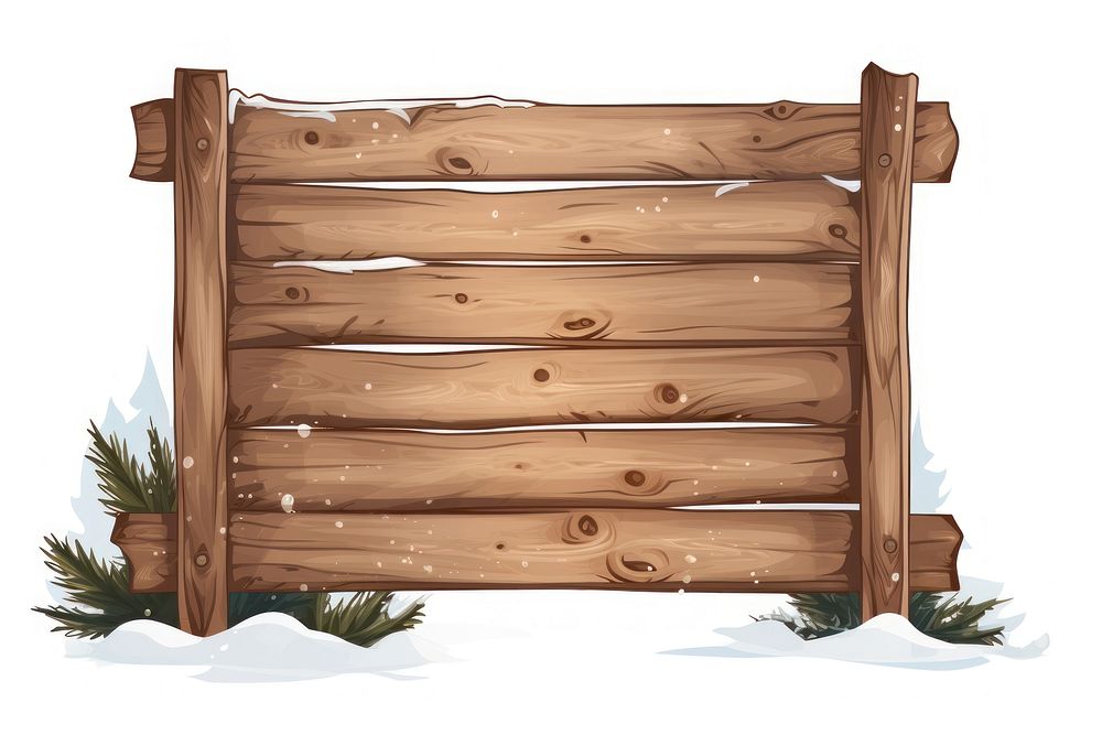 Christmas wooden signboad plant fence snow. AI generated Image by rawpixel.