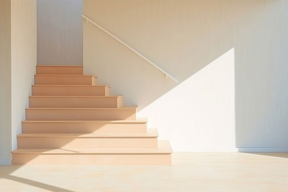 Wooden stair wood architecture staircase. AI generated Image by rawpixel.