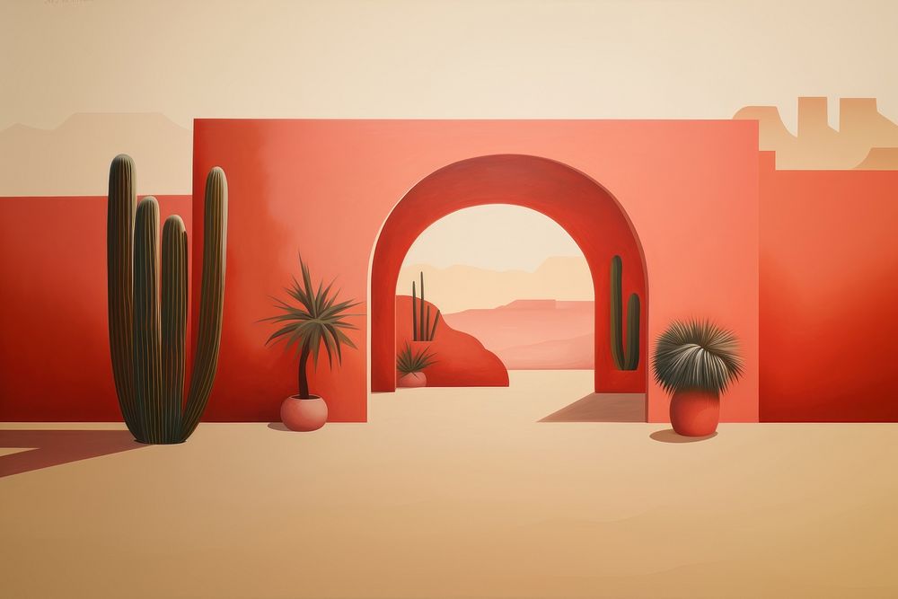 Arch plant art architecture. AI generated Image by rawpixel.