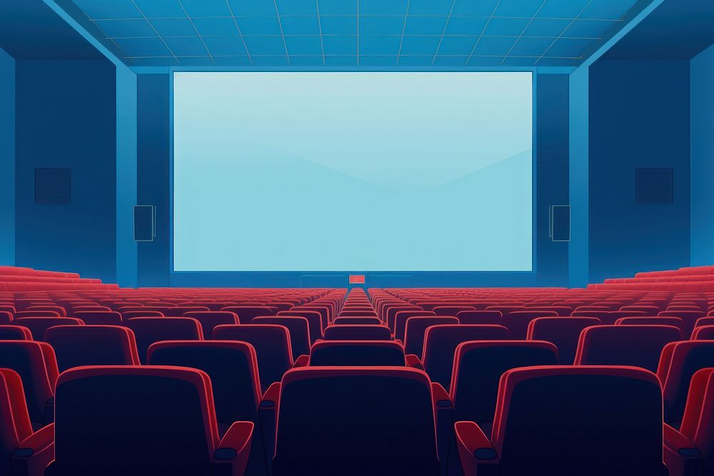 Movie theatre architecture screen chair. | Premium Photo Illustration ...