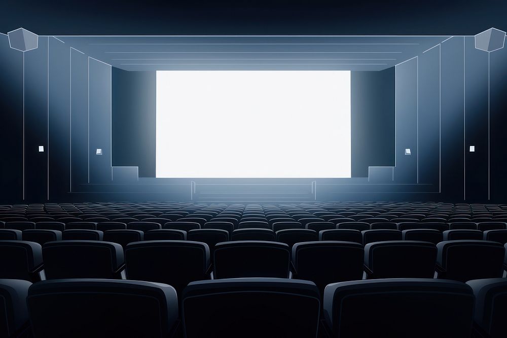 Movie theatre architecture auditorium screen. AI generated Image by rawpixel.