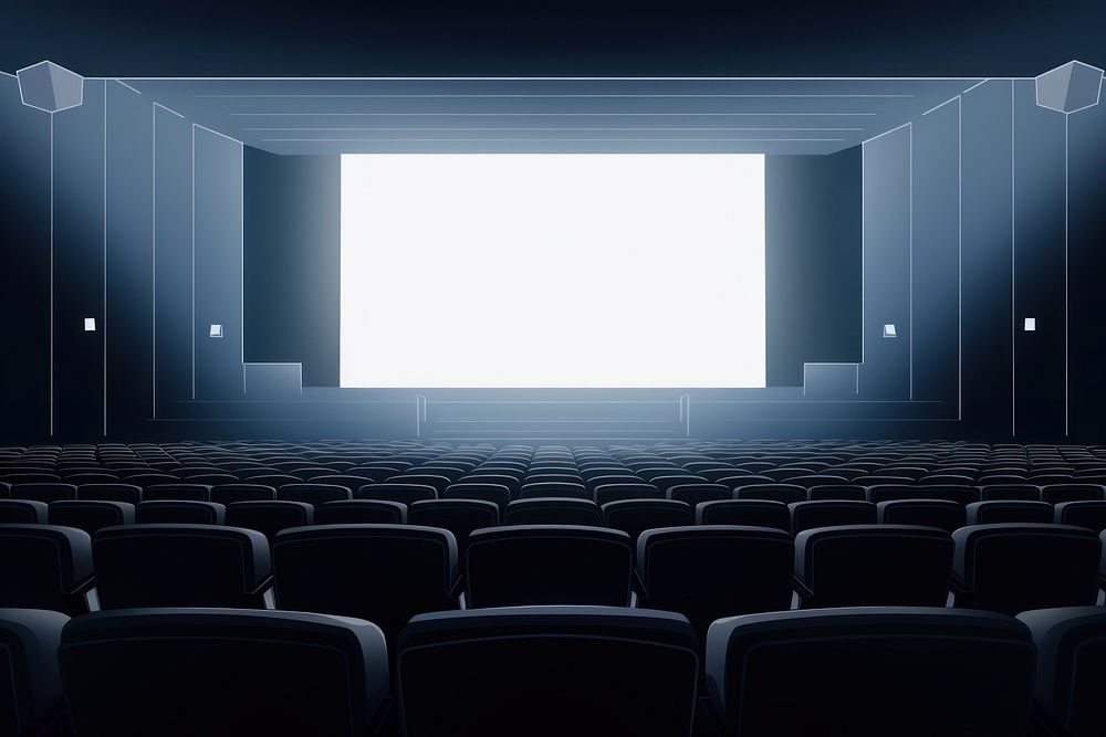 Movie theatre architecture auditorium screen. 