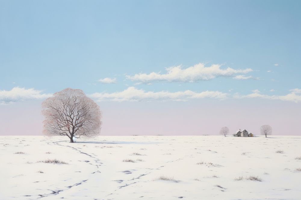 Snow outdoors nature landscape. AI generated Image by rawpixel.