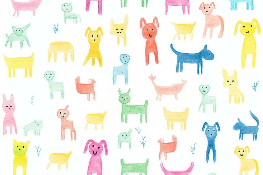 Animal pattern drawing mammal. AI generated Image by rawpixel.