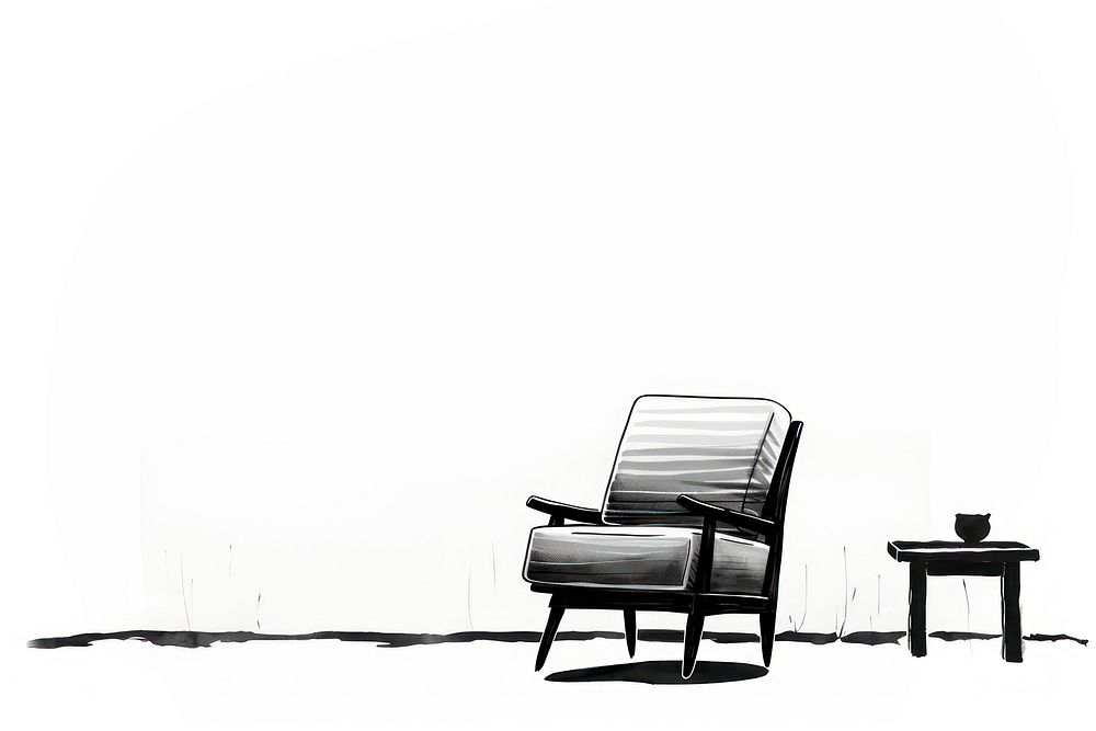 Living room furniture armchair black. AI generated Image by rawpixel.