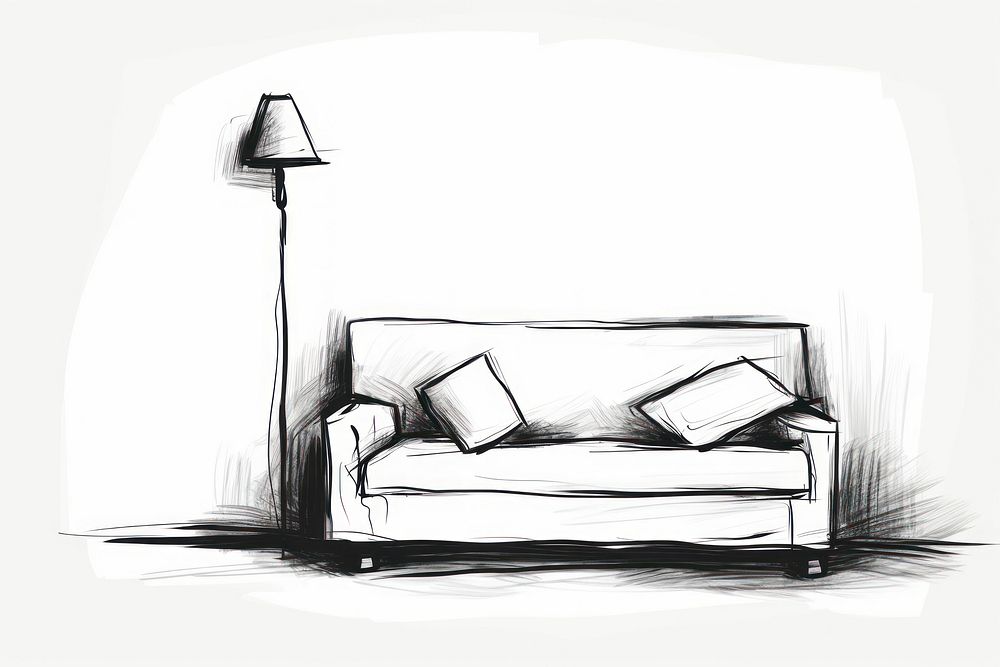Room furniture drawing sketch. AI generated Image by rawpixel.