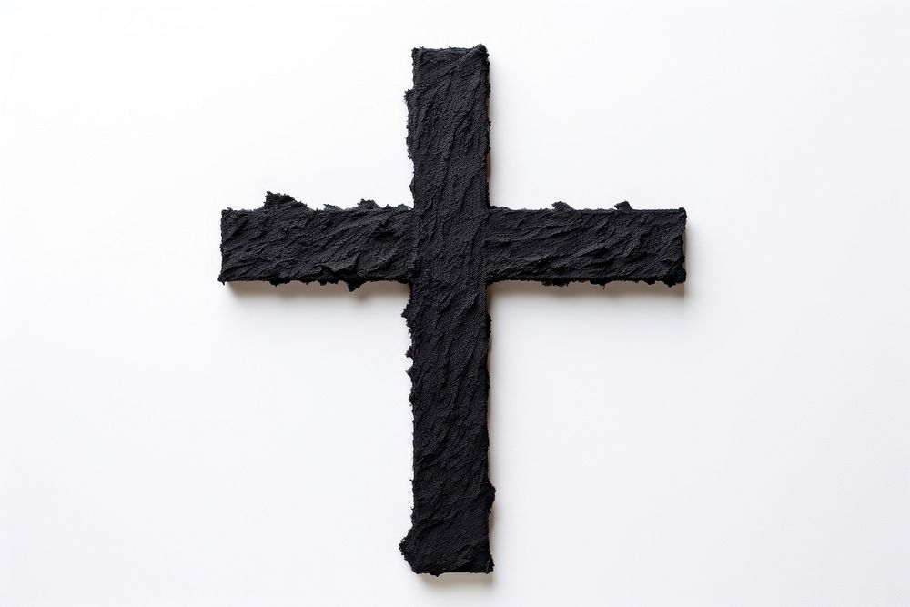 Cross symbol black white background. AI generated Image by rawpixel.