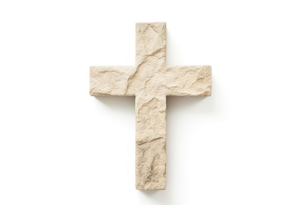 Cross symbol stone white background. AI generated Image by rawpixel.