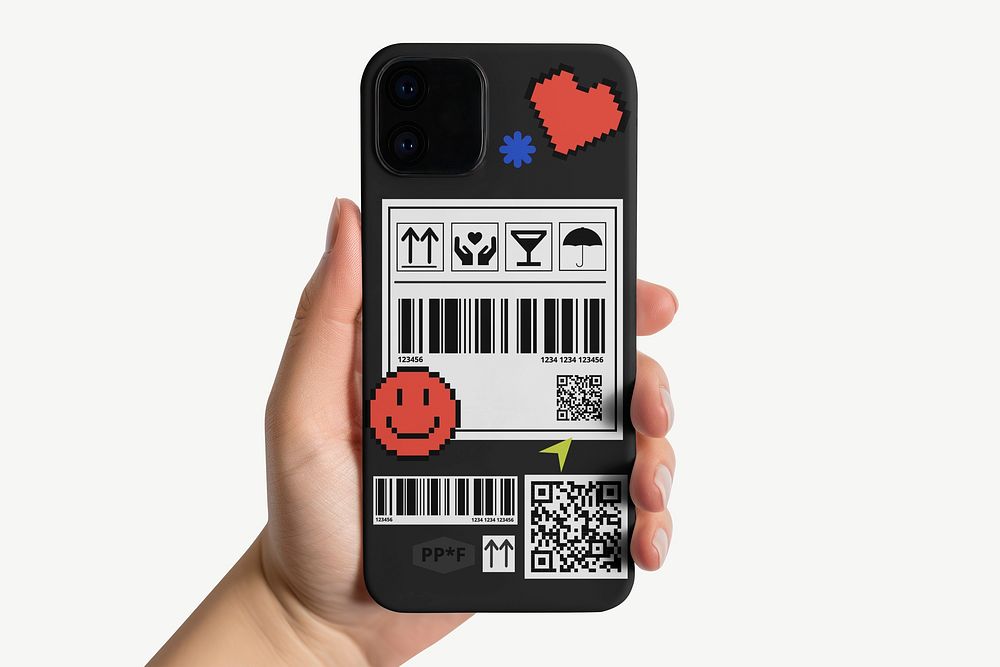 Smartphone case mockup, digital device accessory psd