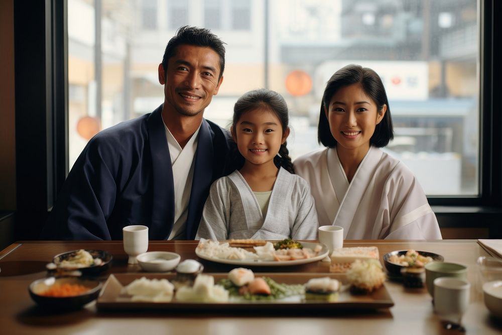 Japanese family restaurant people adult. AI generated Image by rawpixel.