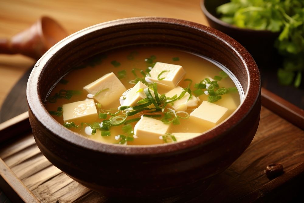 Miso soup food bowl meal. AI generated Image by rawpixel.
