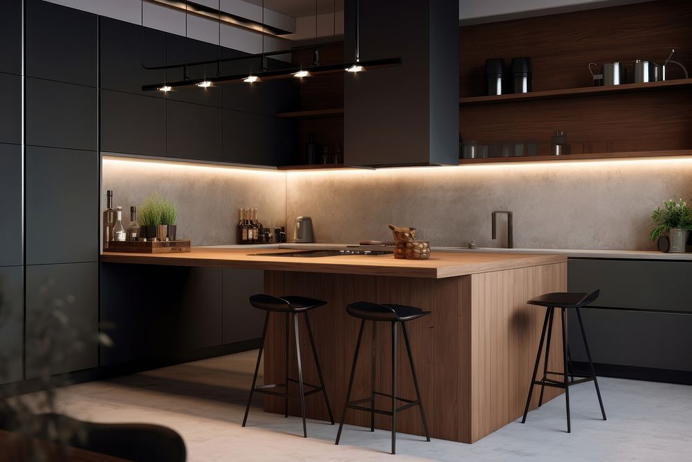 Modern kitchen furniture interior design architecture. AI generated Image by rawpixel.