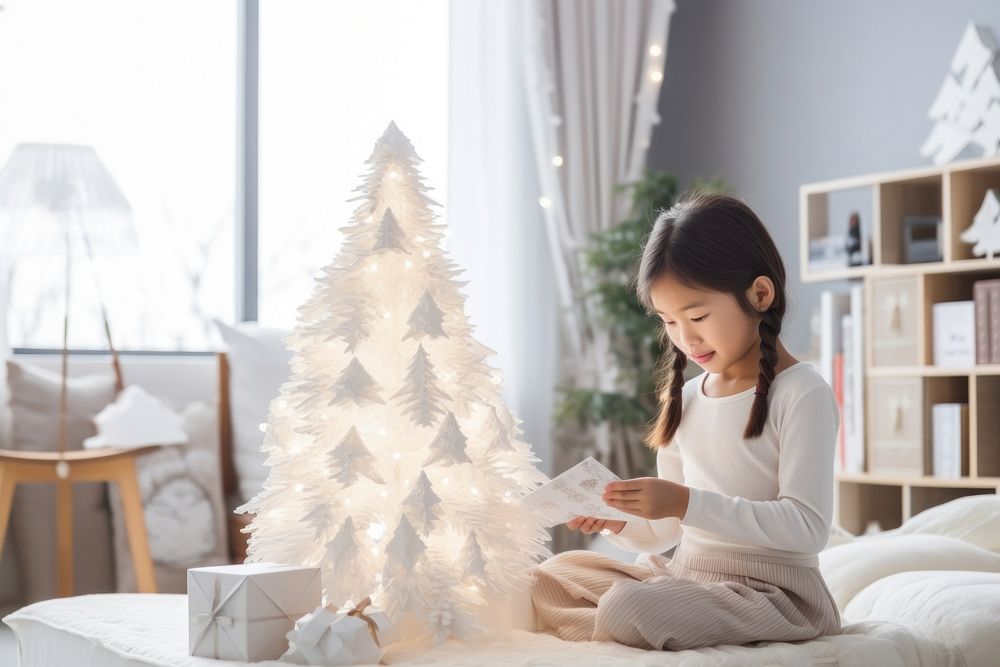 Christmas festive decorations child white anticipation. AI generated Image by rawpixel.