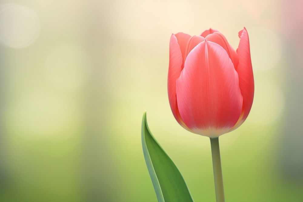 Tulip flower blossom plant red. AI generated Image by rawpixel.