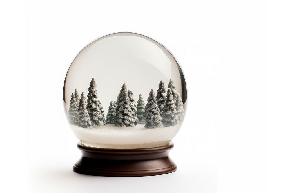 Snow globe sphere plant white. AI generated Image by rawpixel.