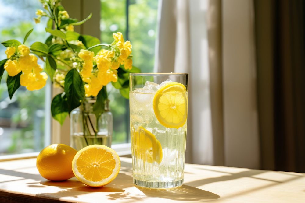 Lemonade fruit drink glass. AI generated Image by rawpixel.