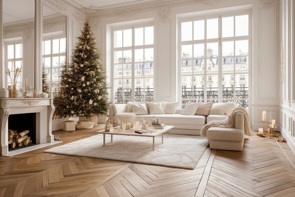Christmas decoration furniture window floor. AI generated Image by rawpixel.