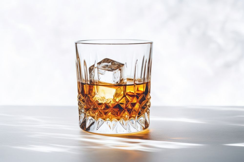 Whiskey glass whisky drink. AI generated Image by rawpixel.
