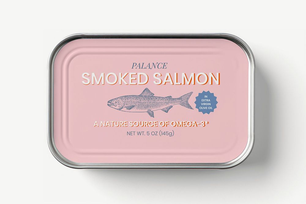 Flat tin mockup, packaging psd