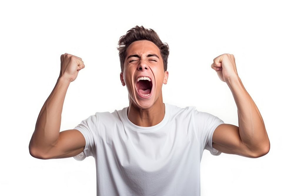 Winner shouting adult hand. AI generated Image by rawpixel.