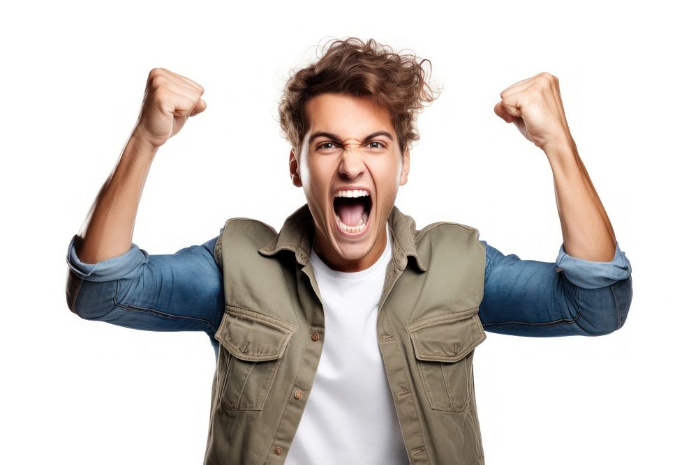 Winner shouting adult man. AI generated Image by rawpixel.