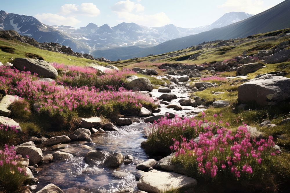 Alpines landscape wilderness mountain. AI generated Image by rawpixel.